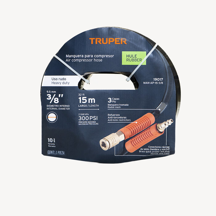MANGUERA COMPRESOR 3/8X15M15-3/8 TRUPER 19017