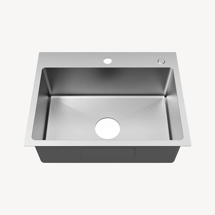 Fregadero empotrable niquelado 24x18 HANDLE-19/15 RUDO