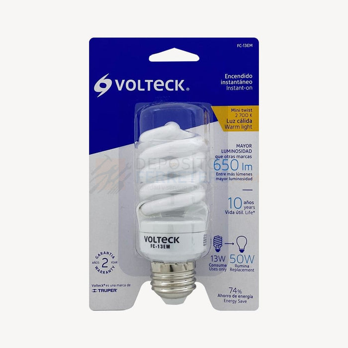 Voltech Led Bulb Bombillo 13w FC-13EM mini calida voltech 48505 — Depósito Ferretero