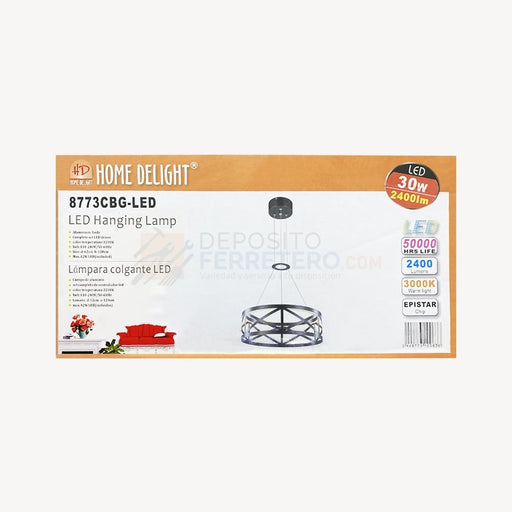 Lampara Colgante 8773Cbg-Led Home Delight Lámparas