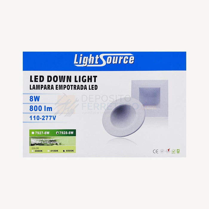 Lampara Empotrar 7928-8W 6500K Lightsource Lámparas