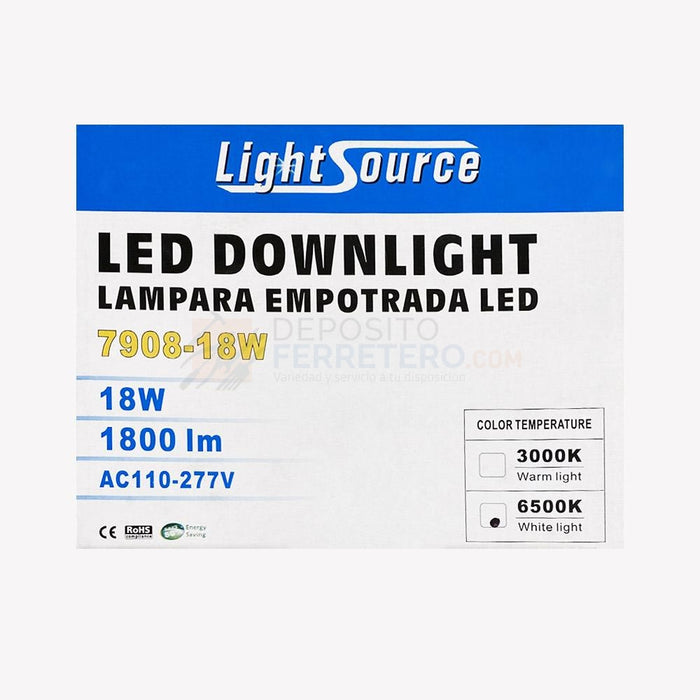 Lampara Led Emp. 18W 6500K 7908 Lightsource Lámparas