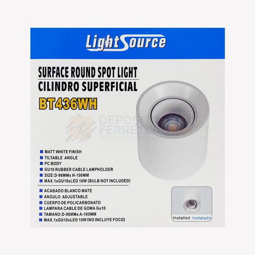 Lampara Techo Spot Bt436Wh Gu10 Lightsource Lámparas