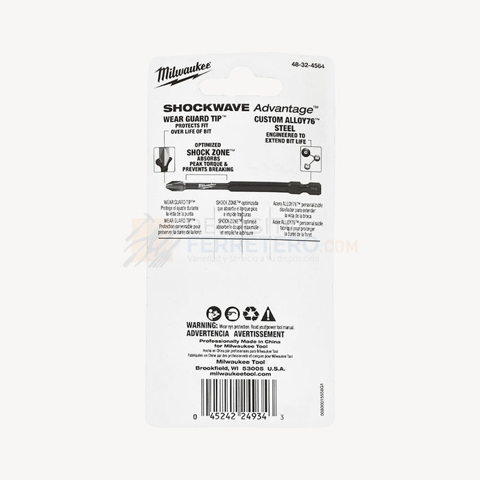 Punta Dest. Ph2 3-1/2 48-32-4564 Milwaukee Puntas